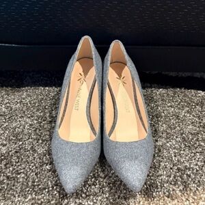 Nine West Gray Felt Pointed-Toe Pumps